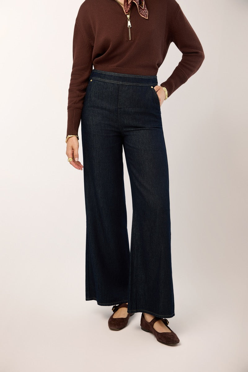 Cadence Denim Trouser in Midnight Marina