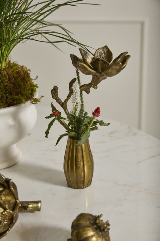 Butterfly Magnolia Tall Vase Sculpture