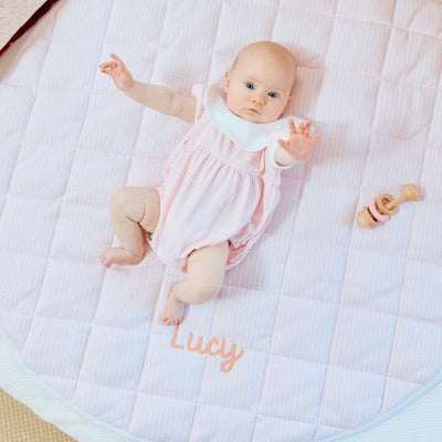 Tummy Time Mat Pink Stripe