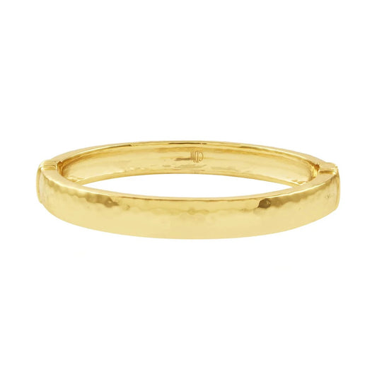 Cleopatra Oval Hinged Bangle - Gold
