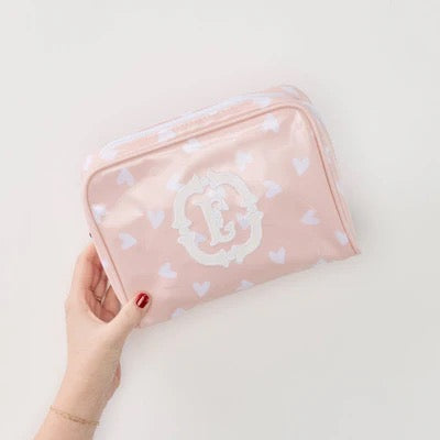 Small Toiletry Bag Pink Hearts
