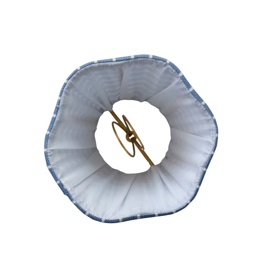 Blue & Natural Cotton Blend Clip-on Mini Lampshade