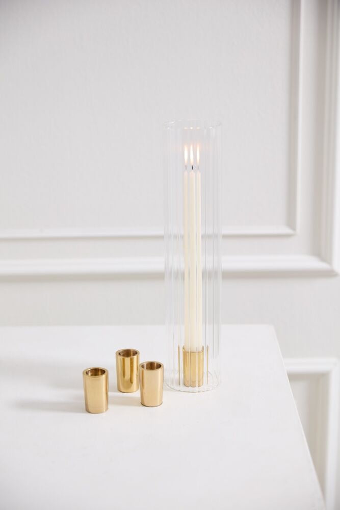Gold Tune Candlestick Set