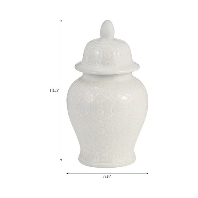 10" Ivory Temple Jar