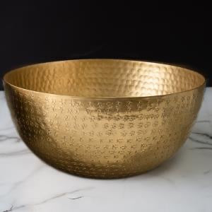 14" Gold Hammered Bowl