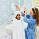 Bunny Ears Kids Towel Blue Stripe