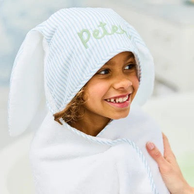Bunny Ears Kids Towel Blue Stripe
