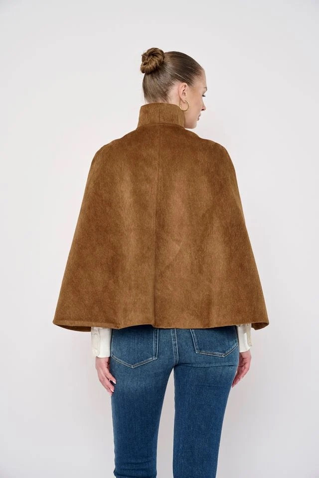 Sage Cape in Camel Suede