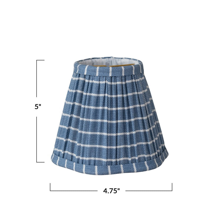 Blue & Natural Cotton Blend Clip-on Mini Lampshade
