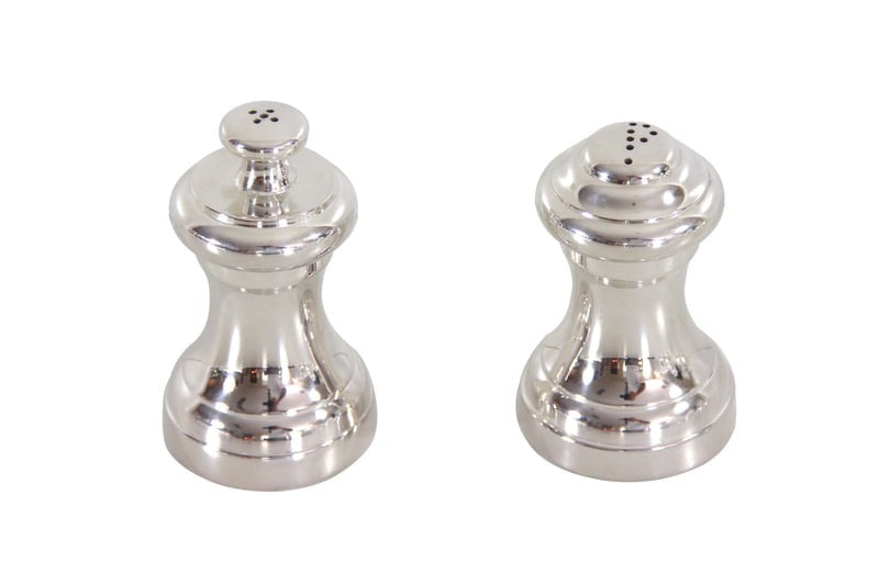 Salt & Pepper Set on Plain Silver Plate