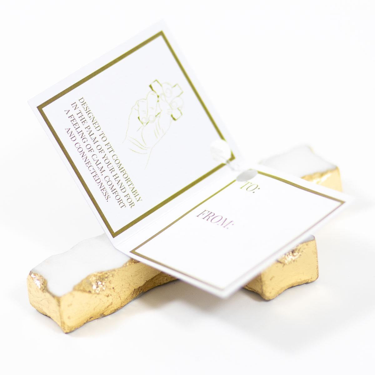 Marble Prayer Cross White/Gold