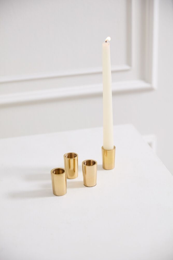 Gold Tune Candlestick Set