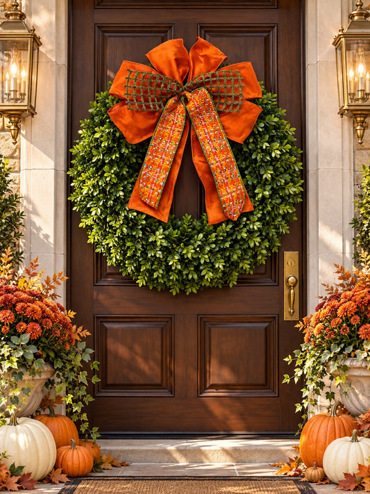 Custom Autumn Orange Bow