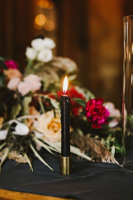 Gold Tune Candlestick Set
