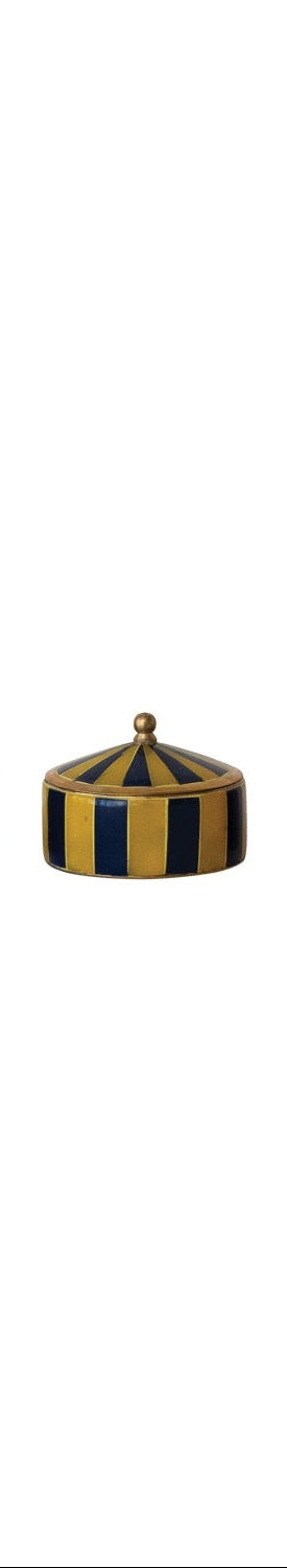 Brass & Resin Striped Box, 6 Colors
