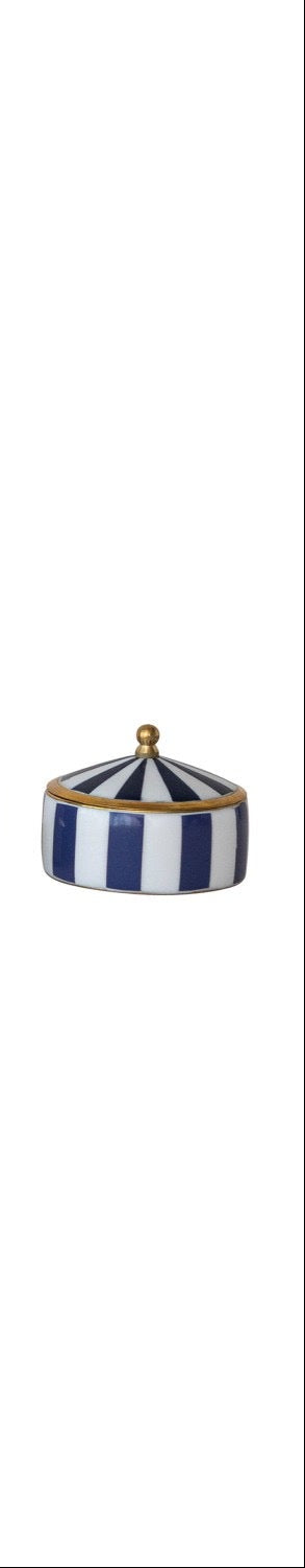 Brass & Resin Striped Box, 6 Colors