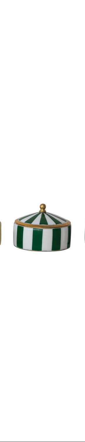 Brass & Resin Striped Box, 6 Colors
