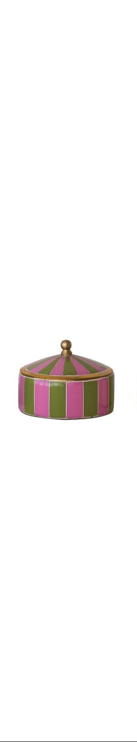 Brass & Resin Striped Box, 6 Colors