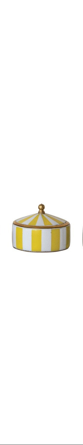 Brass & Resin Striped Box, 6 Colors