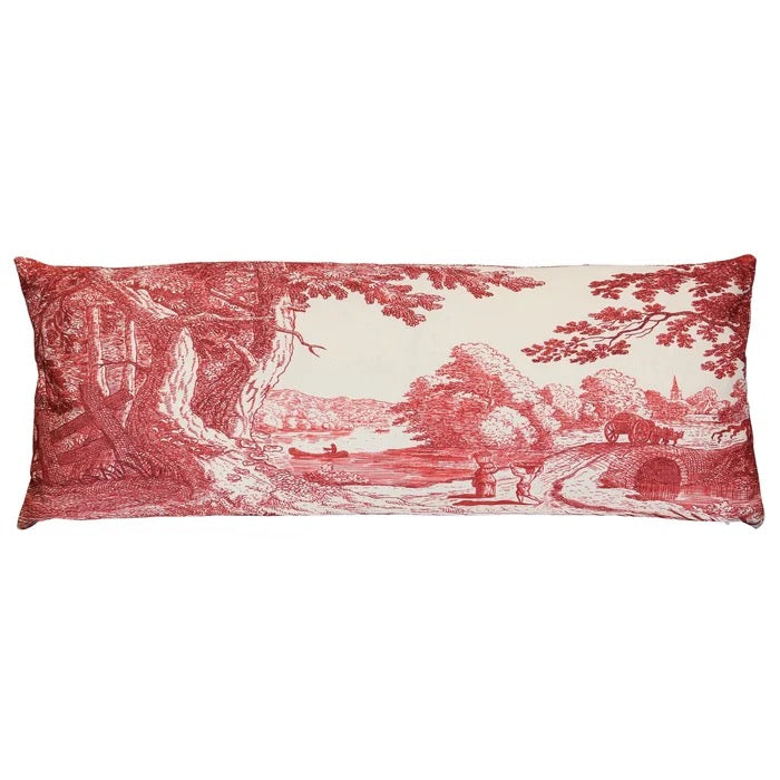 Toile Lumbar Feather Down Filled Pillow