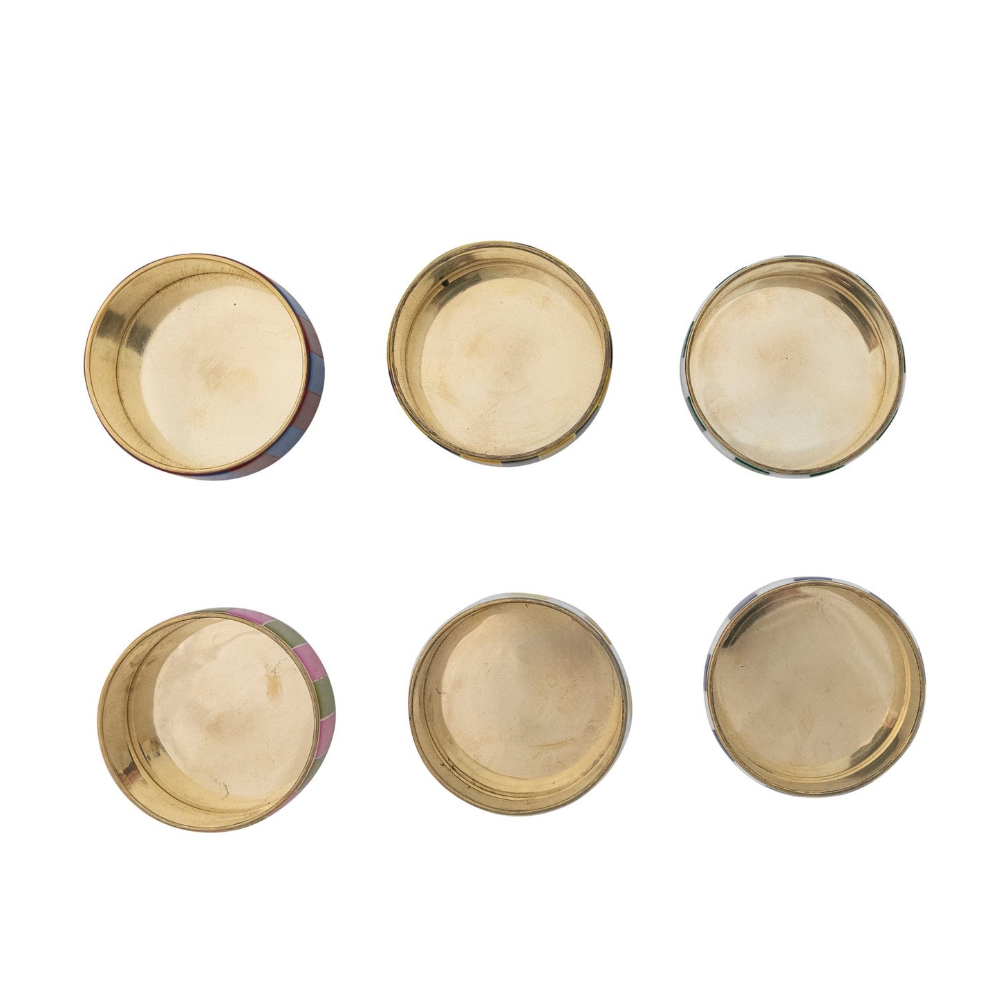 Brass & Resin Striped Box, 6 Colors