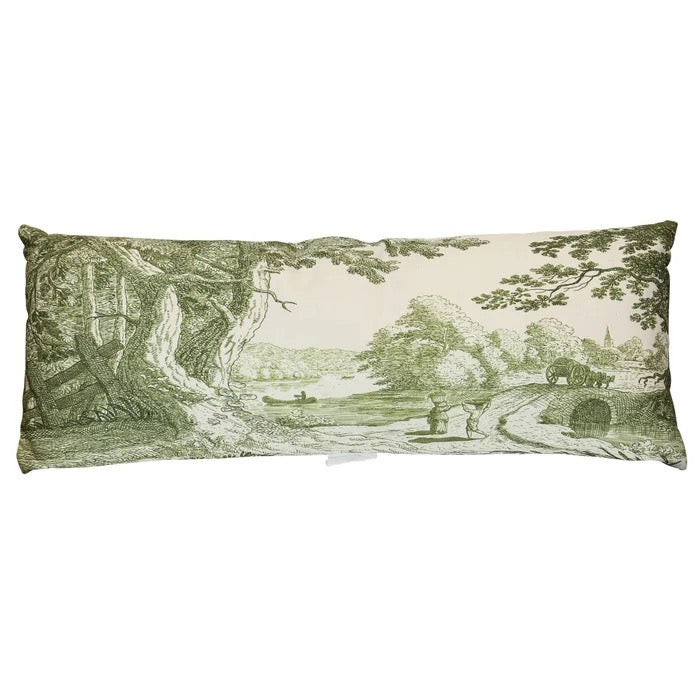 Toile Lumbar Feather Down Filled Pillow