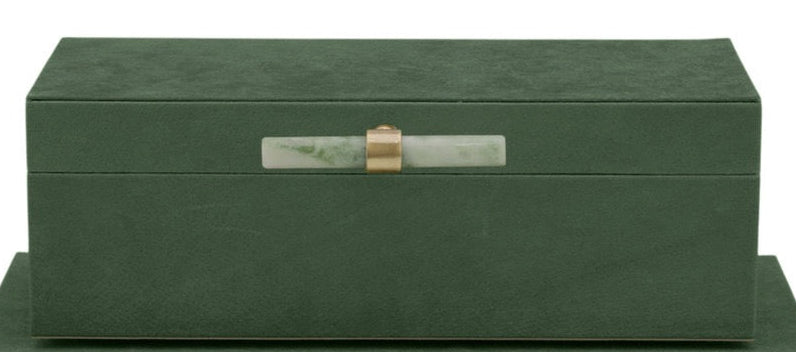 Aubrina Green Suede/Stone Hardware Box (2 Sizes)