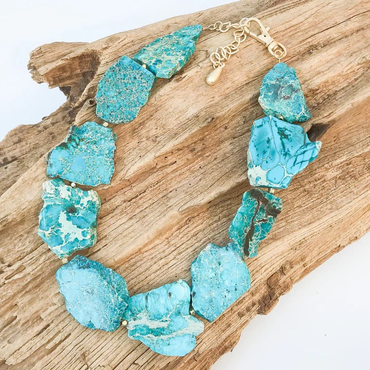 Jasper Gemstone Slab Necklace (3 Colors)