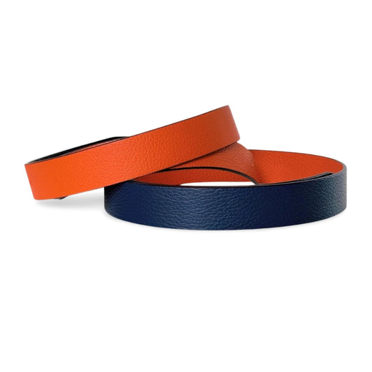 Cesoli Reversible Leather Belt Orange/Navy