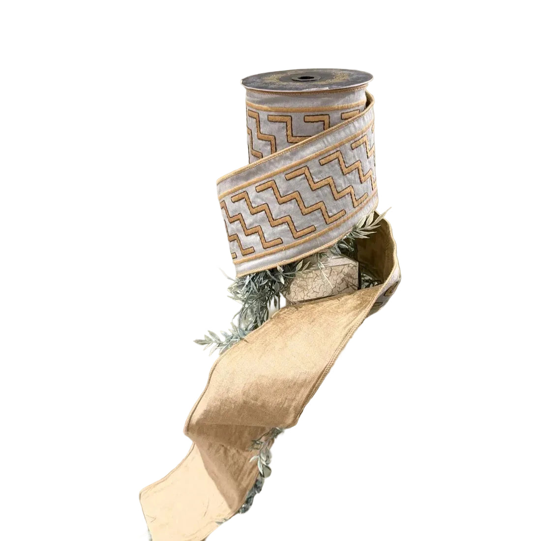 JME Embroidered Sage Green/Khaki Ribbon