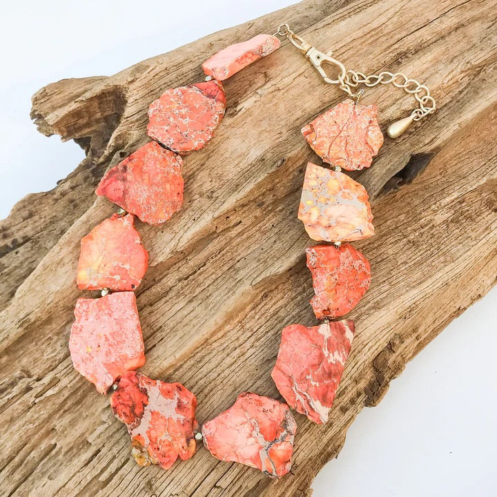 Jasper Gemstone Slab Necklace (3 Colors)