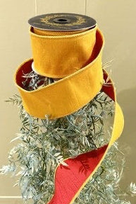 JME Dupion DBL Fused Mustard/Red Ribbon