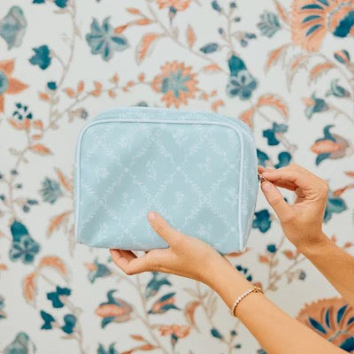 Toiletry Bag Blue Trellis