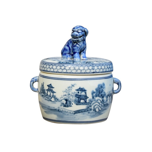 Blue and White Candy Jar