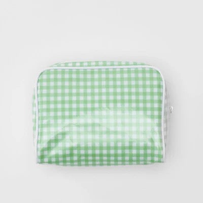Toiletry Bag Green Gingham