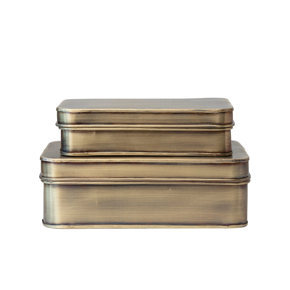 Brass Finish Metal Box Set