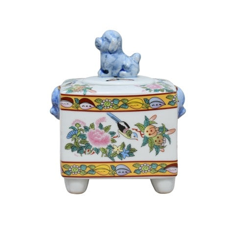 Rose Canton Dog Jar