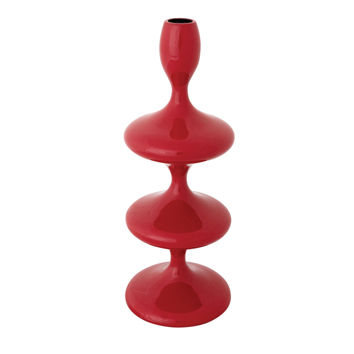 Enameled Cast Aluminum Taper Holder, Red