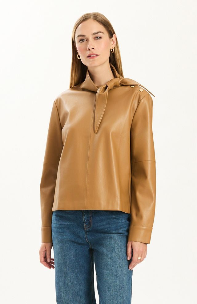 Rebecca Leather Tie Shirt