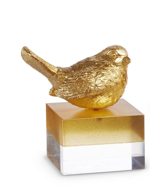 5" Gold Bird On Two Toned Block