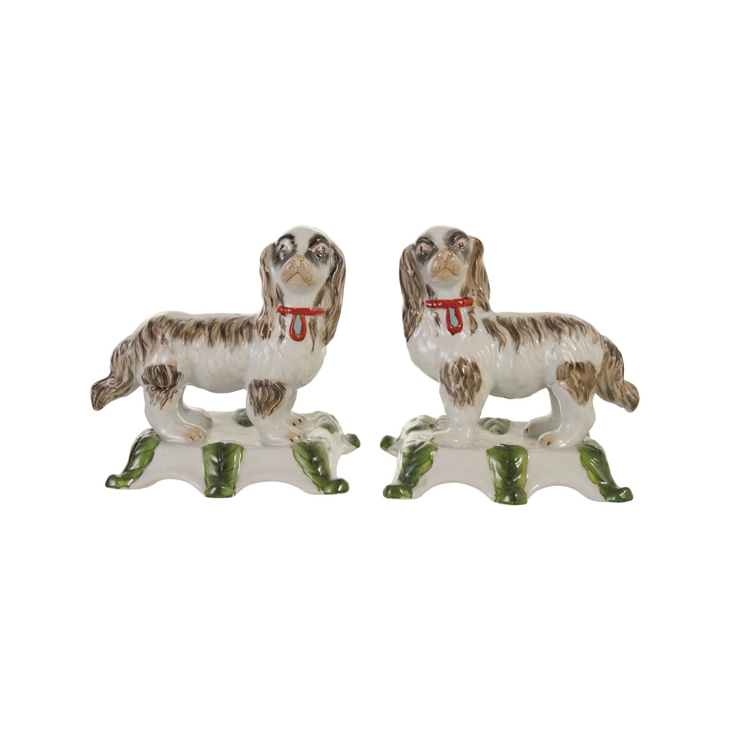 Hand-Painted Vintage Reproduction Staffordshire Dogs, Set of 2
