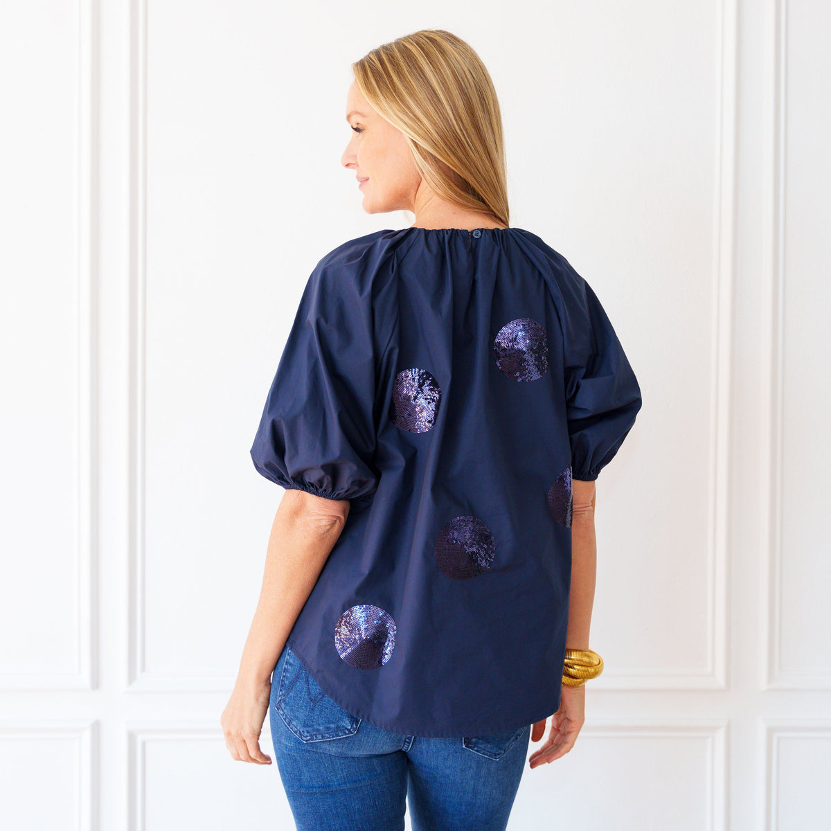 Cami Sequin Top Navy
