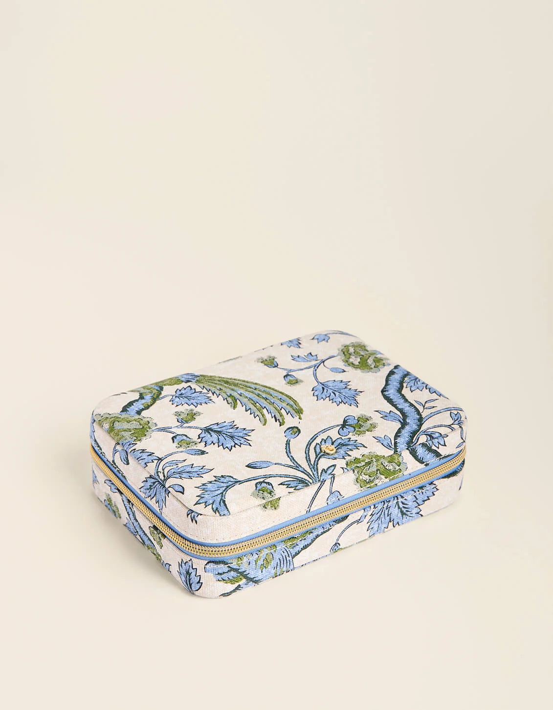 XL Jewelry Travel Case Japonica Bird Green