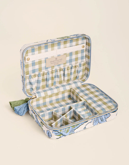 XL Jewelry Travel Case Japonica Bird Green