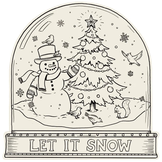 Die-cut Snow Globe Coloring Placemat