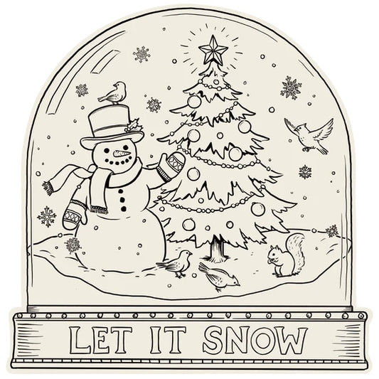 Die-cut Snow Globe Coloring Placemat