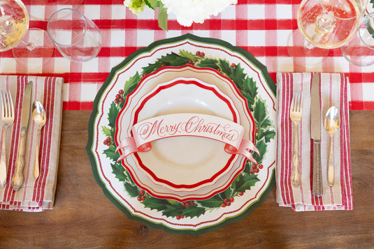 Die-cut Holiday Holly China Placemats