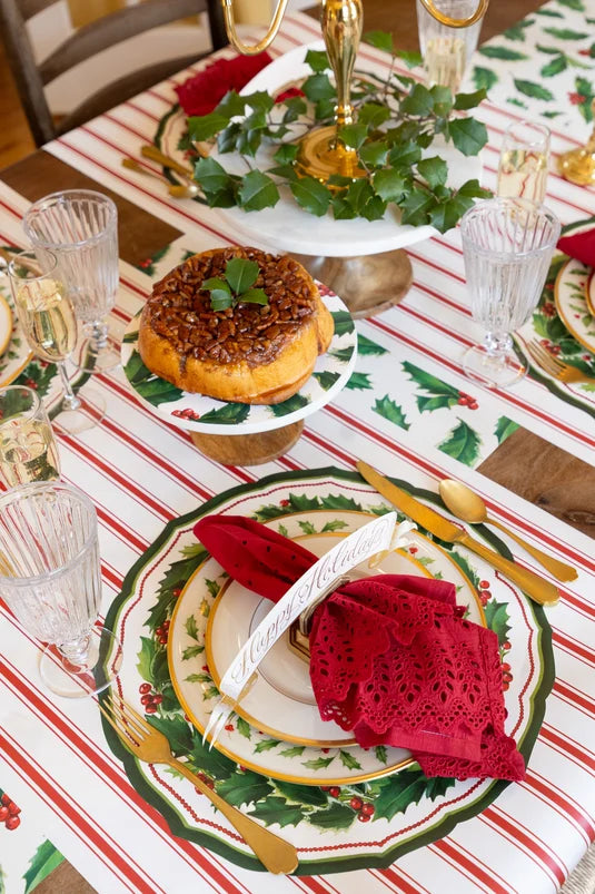 Die-cut Holiday Holly China Placemats