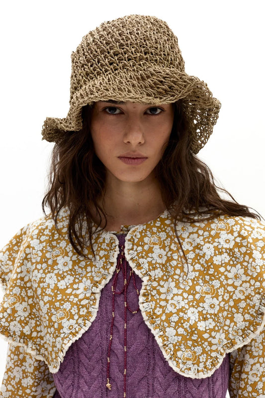 Aurelia Poplin Shirt in Selma Mustard Flowers
