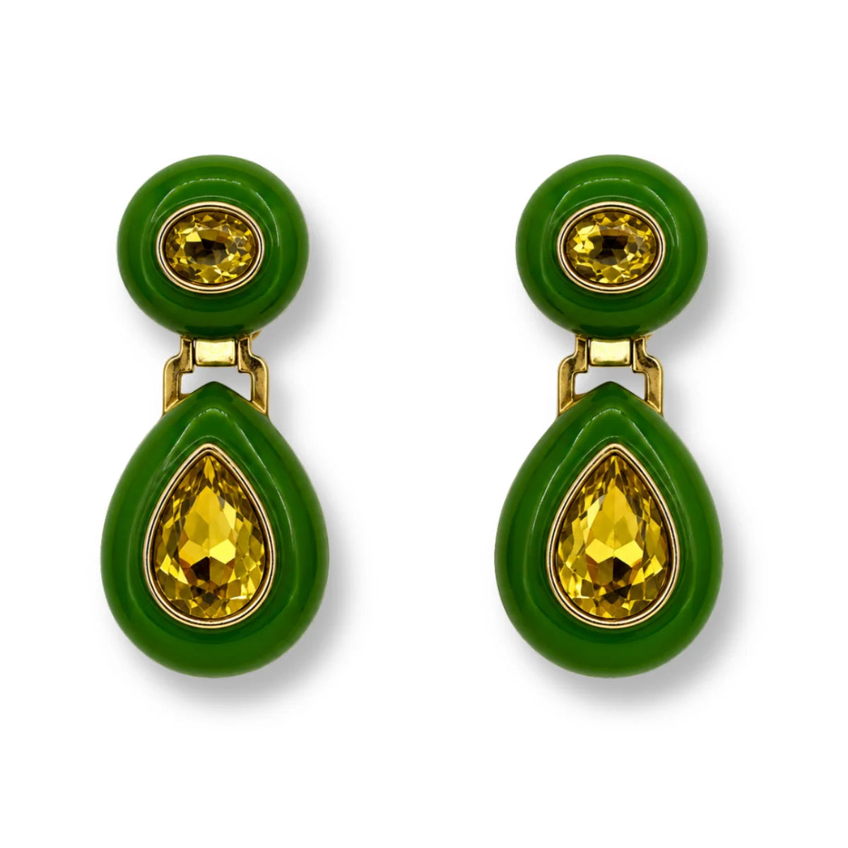 Lena Green Resin Earrings